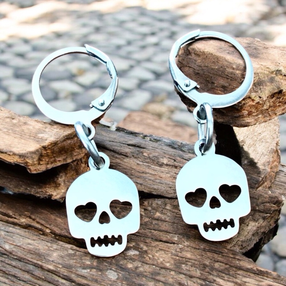 🆕 Skull Dangle Earrings Stainless Steel